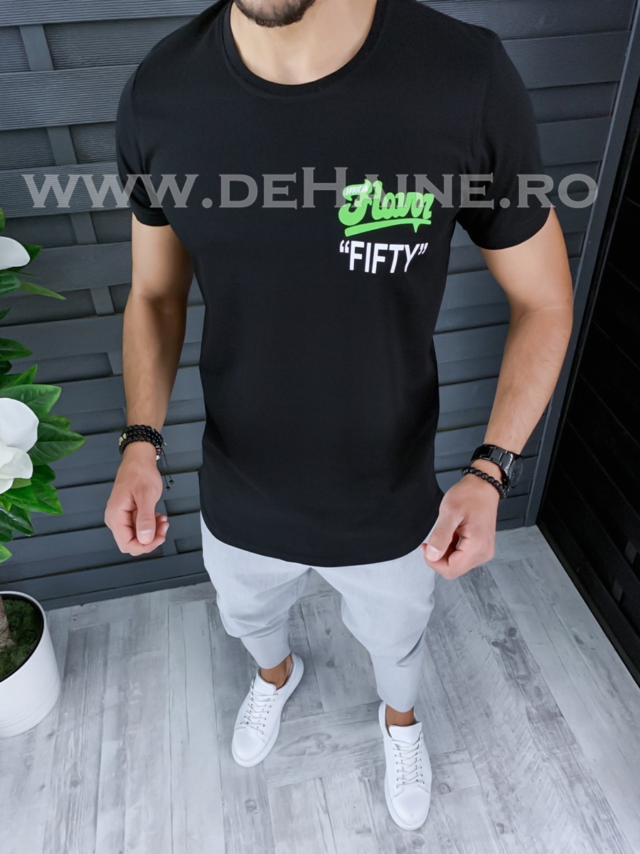 Tricou barbati negru slim fit zr b1013 n2-1
